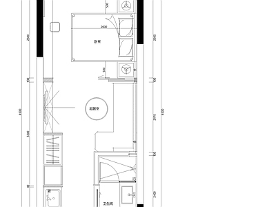 小户型公寓 施工图 一室一厅