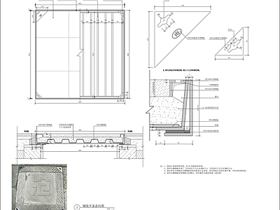 铺装井盖大样图 施工图 园林景观给排水