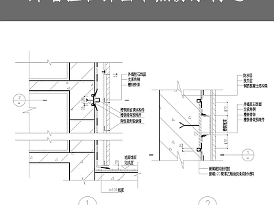 外墙挂石饰面节点防水构造 施工图 通用节点