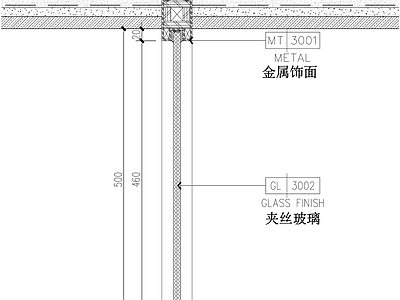 墙面不锈钢玻璃隔断固定节点 施工图 通用节点