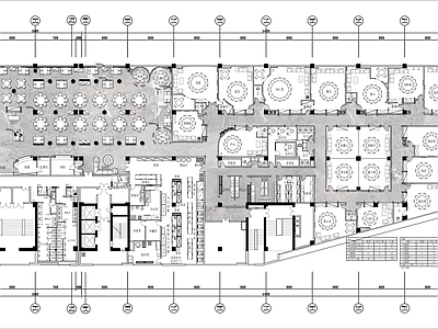 2000㎡中式特色菜餐厅平面布置图 施工图