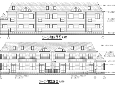 现代三层别墅建筑设计 自建房建筑设计 施工图