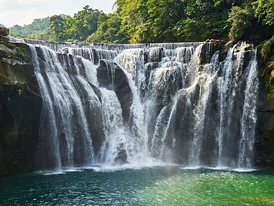 瀑布悬崖自然风景