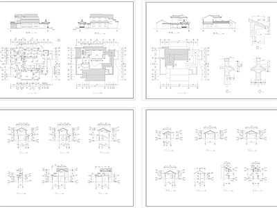 三层古建别墅建筑 施工图