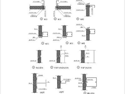 金属绝热夹心板屋面墙面建筑构造图集11 施工图 节点