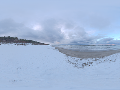 雪地阴天海边HDR天空