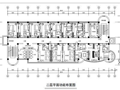 现代简约酒店客房平面布局图 施工图