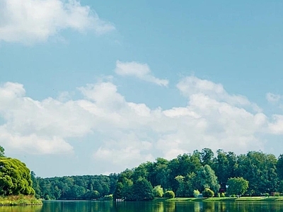 水面 树木 天空 背景素材