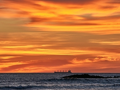 大海彩霞自然风景