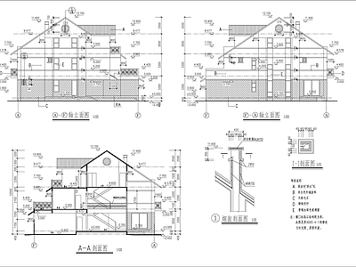 简单别墅全套建筑设计施工详图 施工图