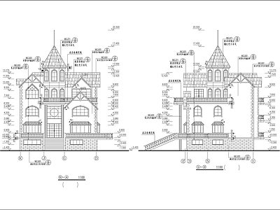 欧式私人别墅建筑设计全 施工图