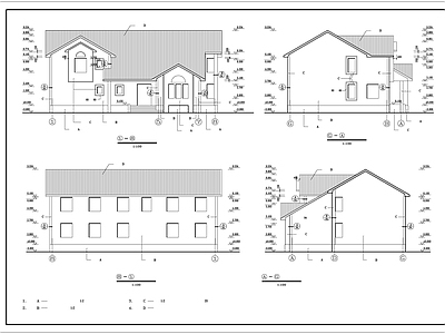 三层普通农居别墅全套建筑设计图 施工图