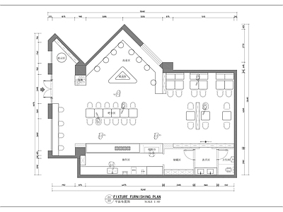工业风 咖啡水吧 平面图 施工图