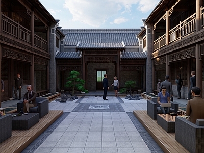 中式四合院 仿古