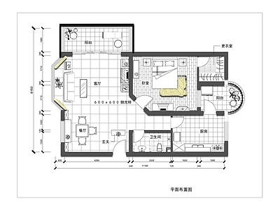 独居公寓平面图 一室一厅 小户型