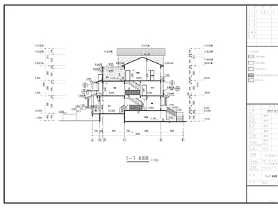 坡屋顶联排别墅建筑图纸 施工图