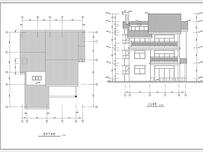 三层农村别墅建筑 施工图