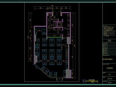 鸡公煲中式快餐店平面布局图 施工图