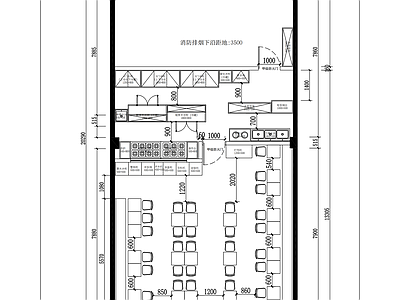 鸡公煲中式快餐店平面布局图 平面图