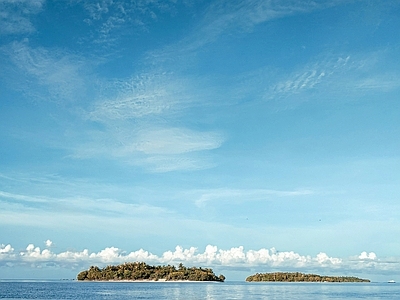 大海小岛天空自然风景