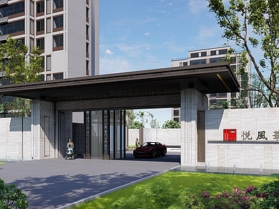现代居住区景观绿化效果图
