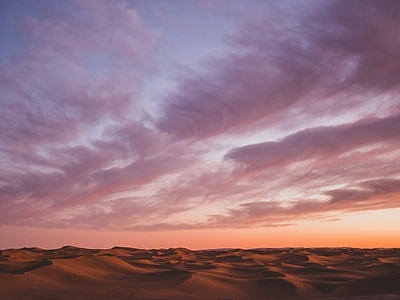 沙漠夕阳自然风景