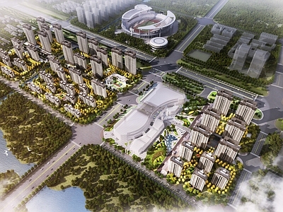 现代临泉阜阳欧凡当代城建筑效果图