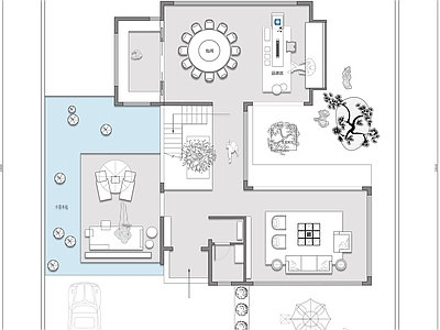 别墅花园庭院花园景观平面 平面图