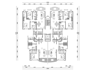 490m²公寓住宅平面设计图纸 施工图