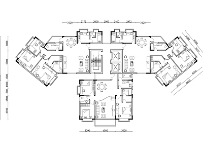 468m²公寓住宅平面设计图纸 施工图