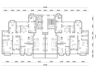 438m²公寓住宅平面设计图纸 施工图