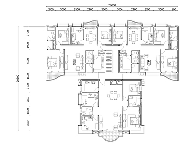 433m²公寓住宅平面设计图纸 施工图