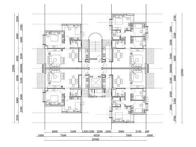 358m²公寓住宅平面设计图纸 施工图