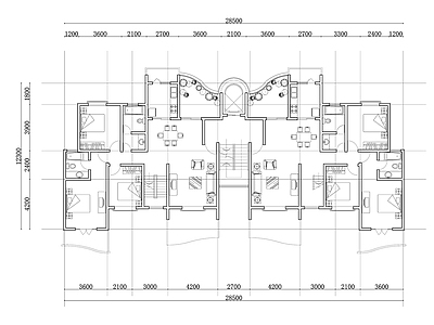 333m²公寓住宅平面设计图纸 施工图