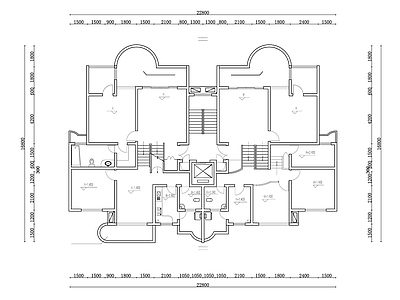 326m²公寓住宅平面设计图纸 施工图