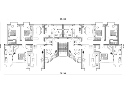 314m²公寓住宅平面设计图纸 施工图