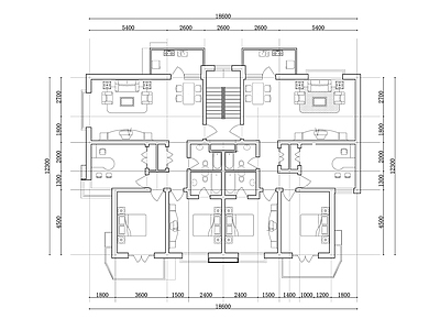 264m²公寓住宅平面设计图纸 施工图