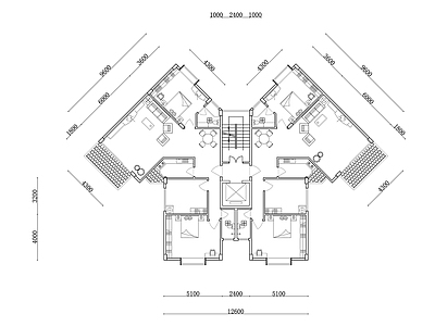 258m²公寓住宅平面设计图纸 施工图