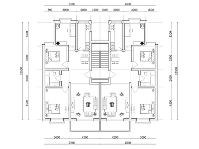 217m²公寓住宅平面设计图纸 施工图