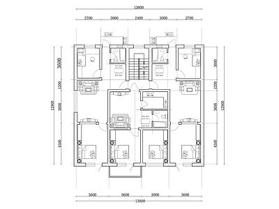 201m²公寓住宅平面设计图纸 施工图