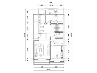 133m²公寓住宅平面设计图纸 施工图