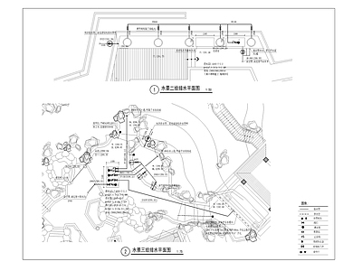 水景给排水图 平面剖面图 施工图