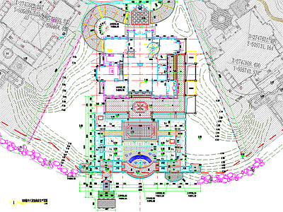 欧式别墅庭院景观总图 施工图