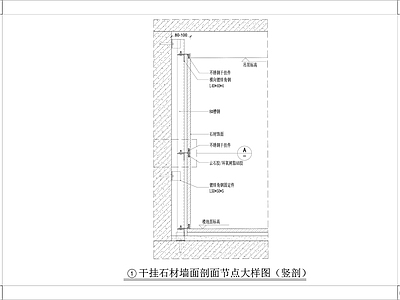 墙面干挂石材节点大样 施工图