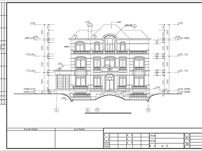 某三层奢华欧式别墅建筑设计方案图 施工图