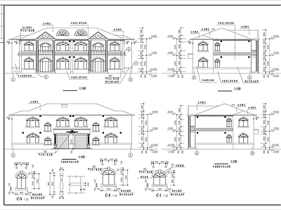 二层经济别墅全套建筑设 施工图