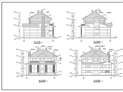 多层别墅全套建筑设计ca 施工图