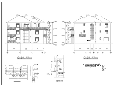 某地多层别墅建筑设计扩出图 施工图