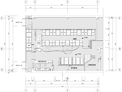 新中式火锅店 中式烧烤烤肉火锅 施工图