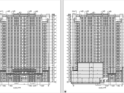 现代欧式酒店建筑 综合塔楼建施 施工图